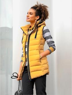 Gilet matelassé matelassage affinant , ocre, taille 40 - MODA VILONA - Mode Femme et Homme