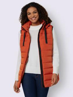 Gilet matelassé matelassage affinant , rouille, taille 42 - MODA VILONA - Mode Femme et Homme