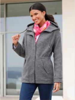 Veste avec doublure , anthracite chiné, taille 40 - MODA VILONA - Mode Femme et Homme