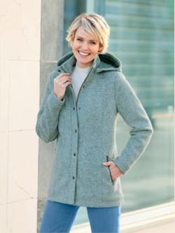 Veste aspect laine , jade chiné, taille 46 - MODA VILONA - Mode Femme et Homme