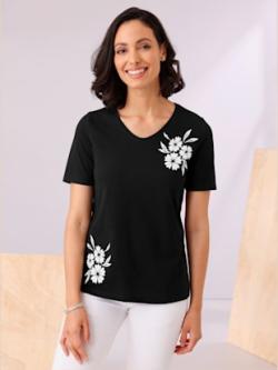 T-shirt imprimé floral , noir, taille 58 - MODA VILONA - Mode Femme et Homme