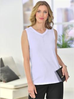 Débardeur petites pierres fantaisie , blanc, taille 52 - MODA VILONA - Mode Femme et Homme