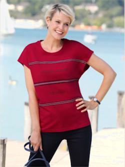 T-shirt pur coton , rouge, taille 40 - MODA VILONA - Mode Femme et Homme