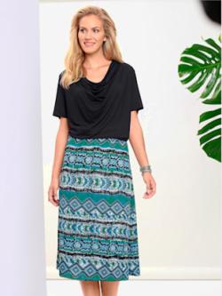 T-shirt en viscose encolure drapée manches courtes , noir, taille 54 - MODA VILONA - Mode Femme et Homme