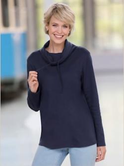 Sweatshirt idéal pour la mi-saison ! , marine, taille 52 - MODA VILONA - Mode Femme et Homme