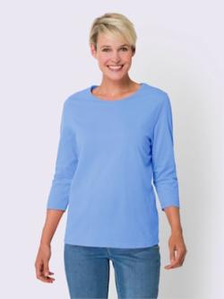 T-shirt à manches 3/4 un basique facile à assortir , bleu ciel, taille 56 - MODA VILONA - Mode Femme et Homme