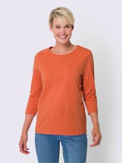 T-shirt à manches 3/4 un basique facile à assortir , papaye, taille 54 - MODA VILONA - Mode Femme et Homme
