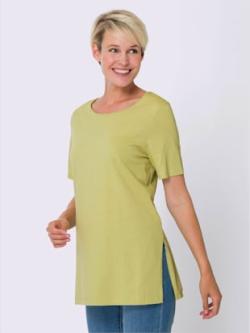 T-shirt long coupe longue et dissimulante , vert tilleul, taille 54 - MODA VILONA - Mode Femme et Homme