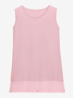 Débardeur long doublé en mousseline , rose, taille 40 - MODA VILONA - Mode Femme et Homme