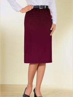 Jupe crayon femme coupe droite avec ceinture élastique et fente au dos , bordeaux, taille 54 - MODA VILONA - Mode Femme et Homme