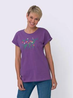 T-shirt coupe décontractée aux épaules , prune-corail, taille 50 - MODA VILONA - Mode Femme et Homme