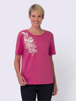 T-shirt élégant imprimé paisley , fuchsia-blanc, taille 58 - MODA VILONA - Mode Femme et Homme