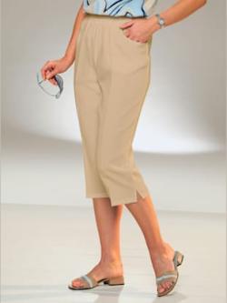 Corsaire sport avec plis repassés , beige, taille 54 - MODA VILONA - Mode Femme et Homme