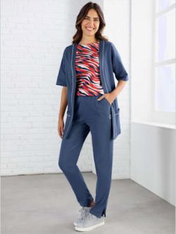 Pantalon de loisirs ceinture élastique confortable - bleu foncé - 48 - Moda Vilona