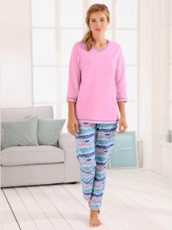 Pyjama-t-shirt jersey fin , rose, taille 58/60 - MODA VILONA - Mode Femme et Homme