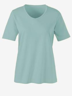T-shirt classique avec encolure en v , menthe, taille 44 - MODA VILONA - Mode Femme et Homme