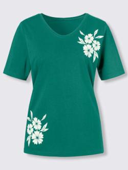 T-shirt imprimé floral , émeraude, taille 48 - MODA VILONA - Mode Femme et Homme