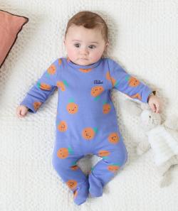Dors bien en coton biologique violet thème fruit - 3 M