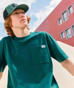T-shirt manches courtes garçon en coton bio vert forêt - M