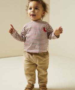 Pantalon slouchy bébé garçon beige foncé - 9 M
