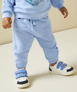Jogging bébé garçon en coton bio bleu pastel - 6 M