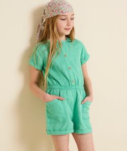 Combishort manches courtes fille en viscose responsable verte - 8 A