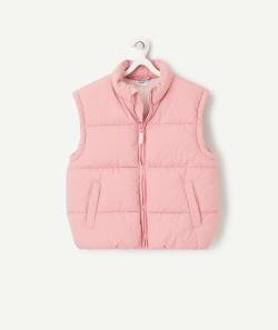 Doudoune sans manches fille en rembourrage recyclé rose - 10 A