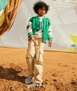 Pantalon baggy garçon beige avec poches cargo - 7 A