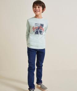 Pantalon slim garçon en denim brut ultra-résistant avec ceinture - 8 A