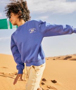 Sweat garçon en fibres recyclées violet avec motifs thème korea - 8 A