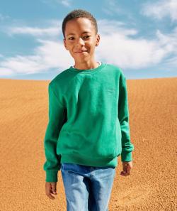 Sweat garçon en fibres recyclées vert et message brodé - 6 A