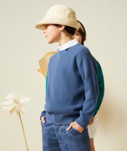 Pull garçon en tricot bleu - 8 A