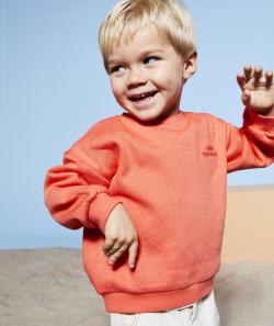 Sweat bébé garçon en fibres recyclées orange avec message - 24 M