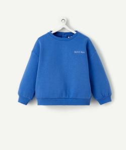 Sweat bébé garçon en fibres recyclées bleu message petit mec - 24 M