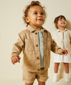 Chemise bébé garçon en viscose responsable marron et cactus - 12 M