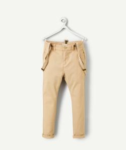 Pantalon chino garçon beige avec bretelles - 10 A