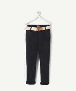 Pantalon chino garçon bleu marine avec ceinture - 5 A
