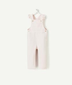 Salopette bébé fille en fibres recyclées rose avec détails volantés - 9 M