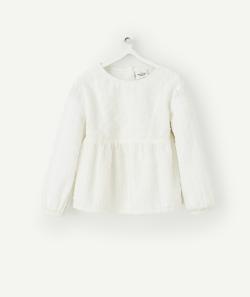 Blouse manche longues bébé fille écrue avec détails pailletés - 24 M