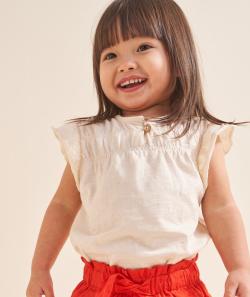 T-shirt manches courtes bébé fille en coton bio sans teinture - 24 M