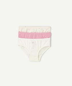 Lot de 3 culottes fille en coton bion rose et blanc - 6 A