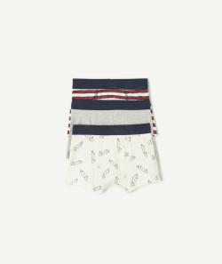 Lot de 3 boxers garçon en coton biologique thème skates - 3 A