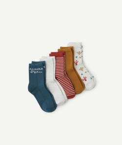 Lot de 5 chaussettes hautes garçon thème arizona avec cactus - 35-37