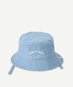 Bob réversible bébé garçon en coton effet denim et imprimé crocodiles - 9-12 M