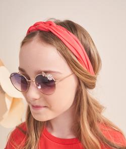 Lot de 2 bandeaux fille rose et noir avec imprimé et noeuds - TU