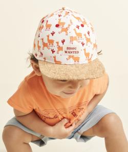 Casquette bébé garçon en coton imprimé lamas et visière effet liège - 24-36M