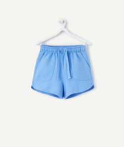 Short fille en coton bio bleu avec cordons - 9 A