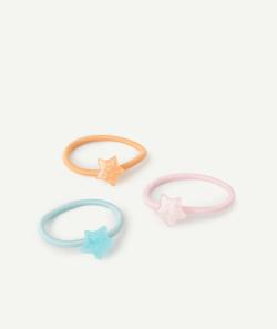 Lot de 3 élastiques bébé fille avec étoiles pailletées - TU