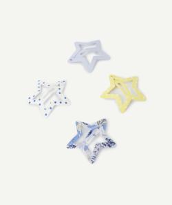 Lot de 4 barrettes bébé fille étoiles avec imprimé fleuri et pois - TU
