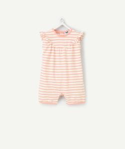 Dors bien léger bébé fille en coton bio à rayures et détails pailletés - 18 M